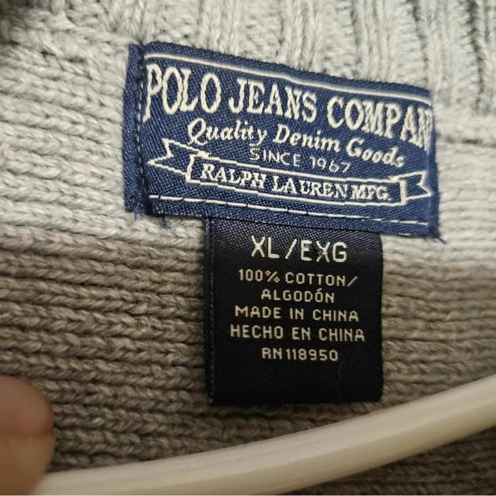 Polo‎ Ralph Lauren Gray Ribbed Zip-Up Sweater